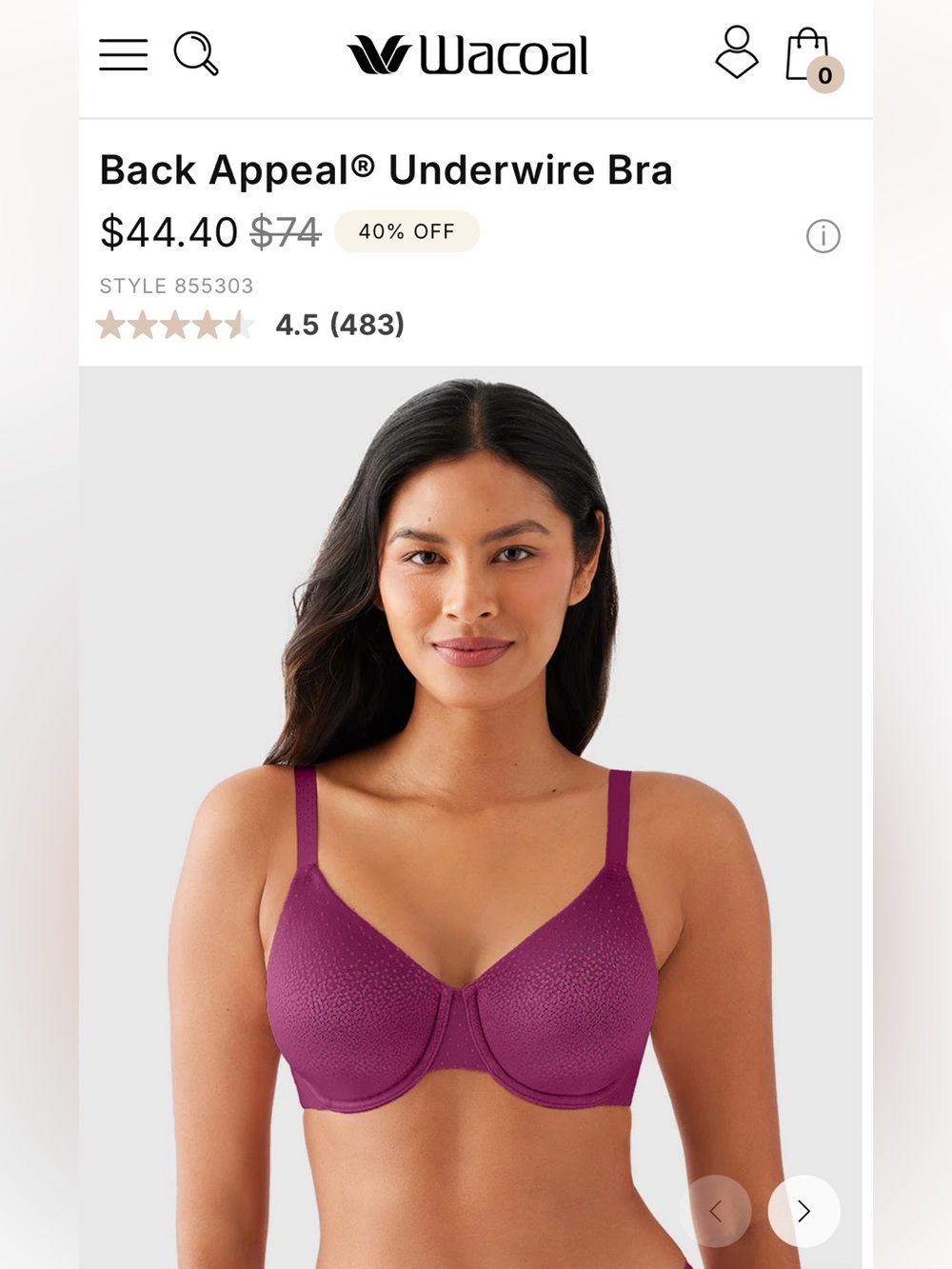 Wacoal Back Appeal Underwire Bra